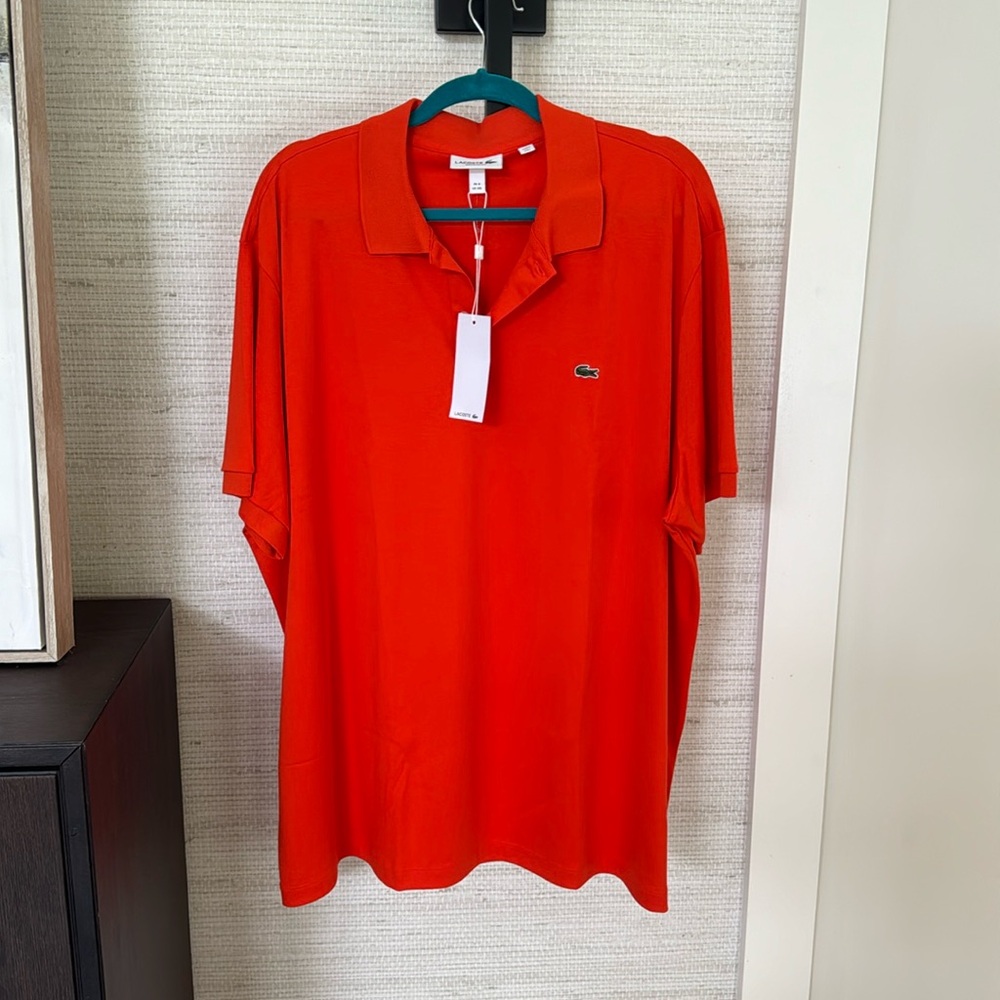 4XL Lacoste regular fitted Orange polo